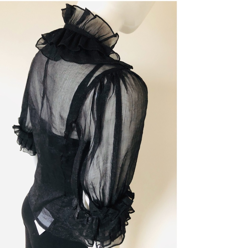 Black Ruffle Blouse - Picture 4 of 7